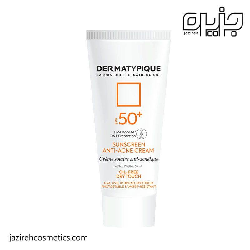 ضد آفتاب بی رنگ آنتی آکنه پوست چرب و جوش دار +SPF50 درماتیپیک