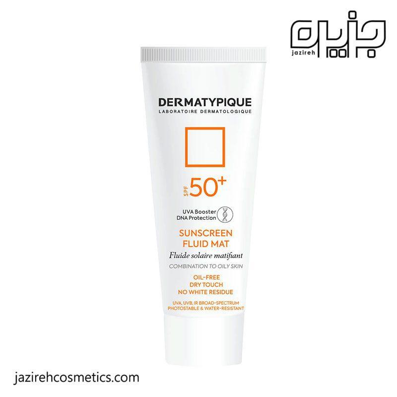 ضد آفتاب بی رنگ فلویید مت پوست چرب +SPF50 درماتیپیک