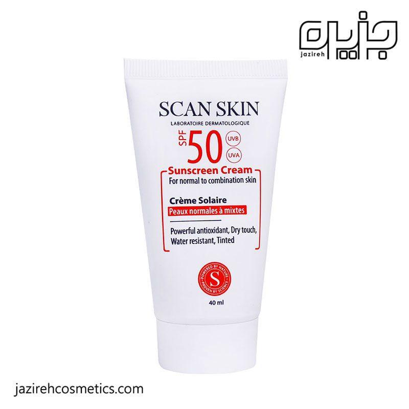 ضدآفتاب بی رنگ پوست نرمال تا مختلط SPF50 اسکن اسکین
