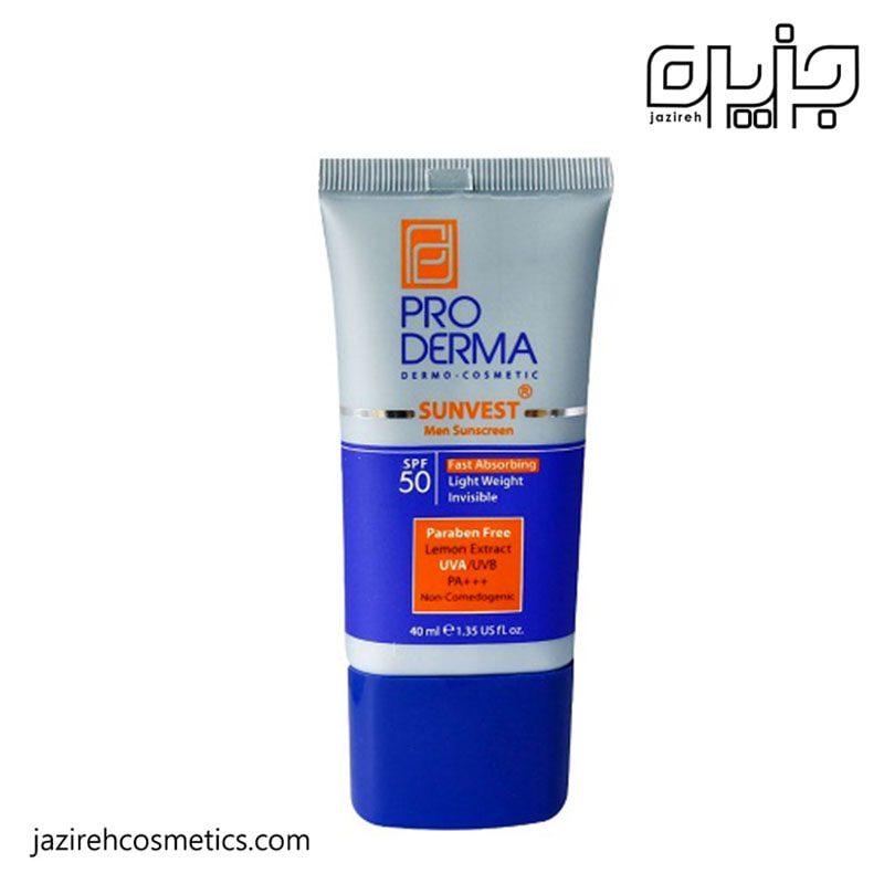 ضد آفتاب بی رنگ مناسب آقایان SPF50 پرودرما
