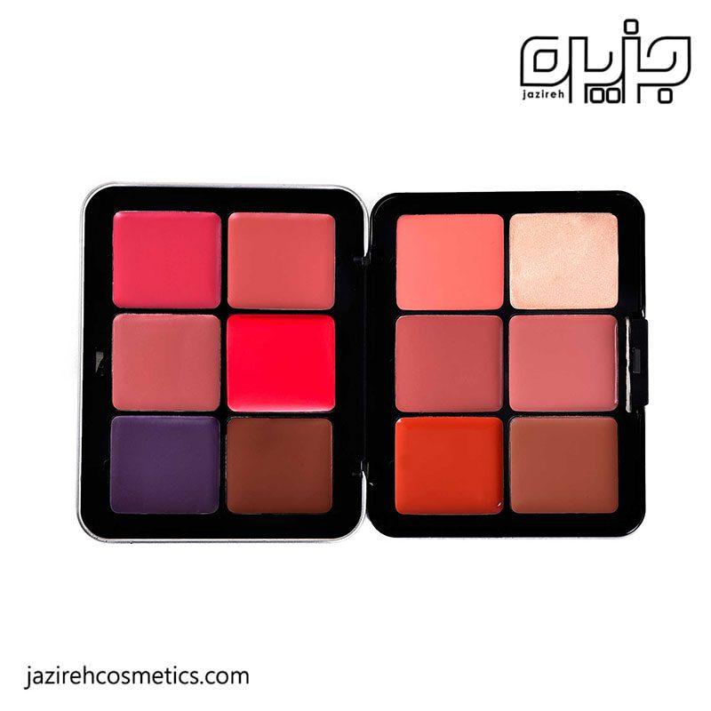 پالت رژلب و رژگونه ۱۲ رنگ مای میکاپ استوری My Makeup Story