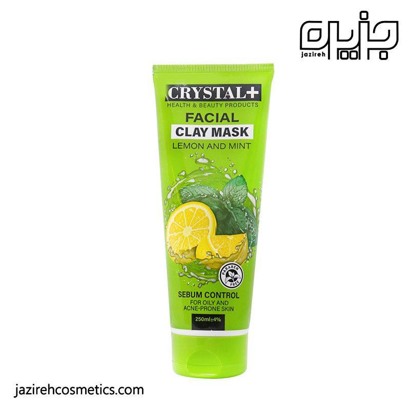 ماسک صورت پوست چرب و آکنه دار کریستال پلاس حاوی عصاره نعنا و لیمو ترش 250میل