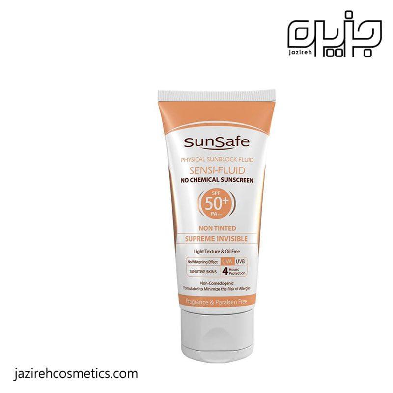 فلوئید ضد آفتاب بیرنگ فیزیکال+SPF 50 سان سیف 50میل