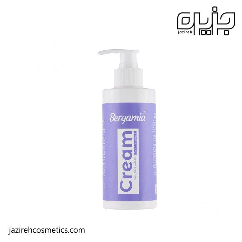 کرم مرطوب کننده دست و صورت برگامیا 250میل حاوی روغن آرگان