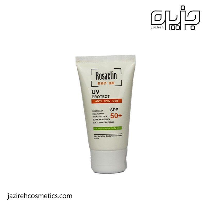 کرم ضد آفتاب بی رنگ رزاکلین مخصوص پوست چرب و مختلط SPF50 حجم 40 میل