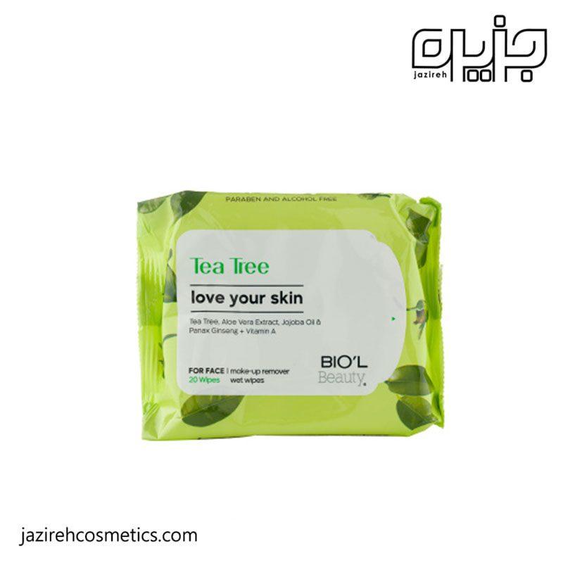 دستمال مرطوب پاک کننده آرایش پوست های چرب بیول