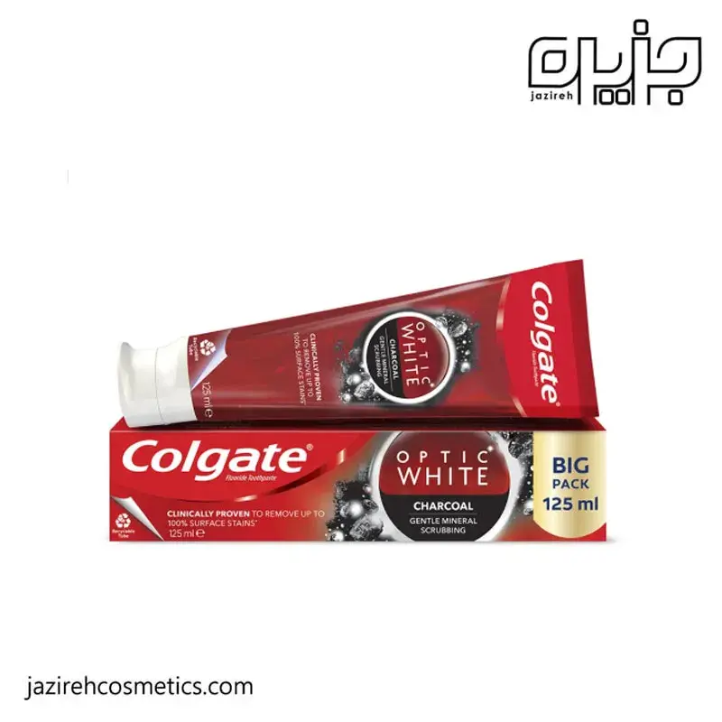 خمیر دندان زغالی optic white کلگیت