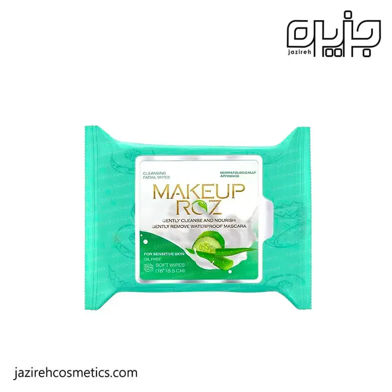 دستمال مرطوب آرایشی عصاره خیار وآلوئه ورا میکاپ رز