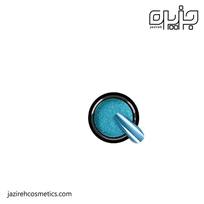 پودر کروم ناخن رنگ آبی