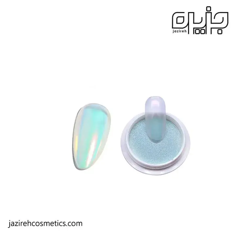 پودر کروم ناخن رنگ جواهری سبز