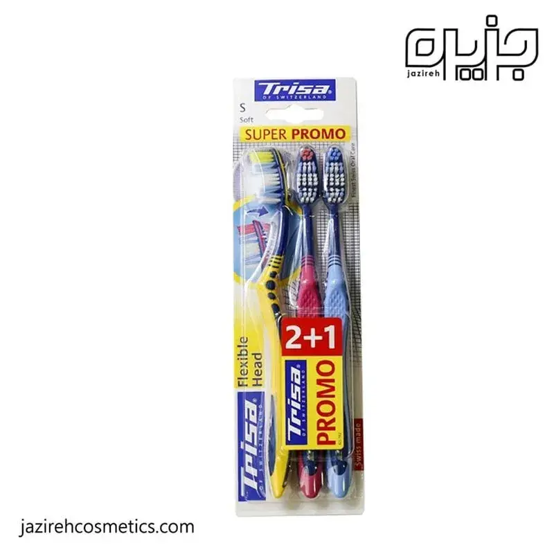 مسواك سه قلو تريزا فلکسیبل هد با برس نرم-FLEXIBLE SOFT